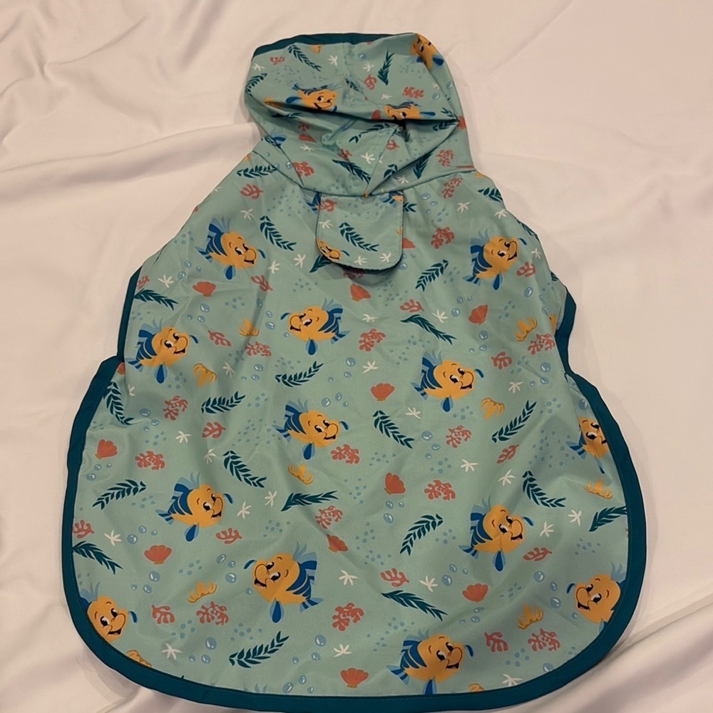 Green and Blue Dog Cape with Hooded Neckline